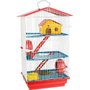 GAIOLA HAMSTER 3 ANDARES TETO PLASTICO CORES MISTAS