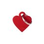 Placa Personalizável de Identificação Coração Básico P Vermelho