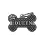 Placa Personalizável de Identificação Osso "The Queen" M Prata